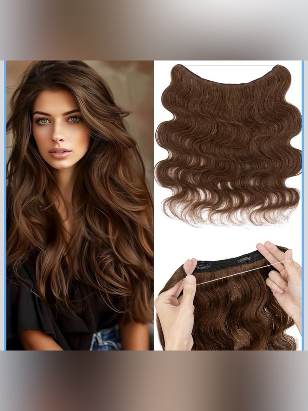 Halo Hair Extensions Real Human Hair Remy Hairs Halo Extension